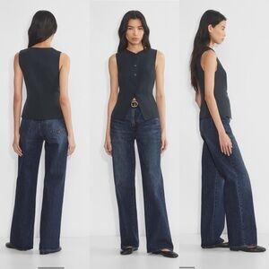 NWT Aritzia Wilfred Regal Wool Vest in Dark Night Navy